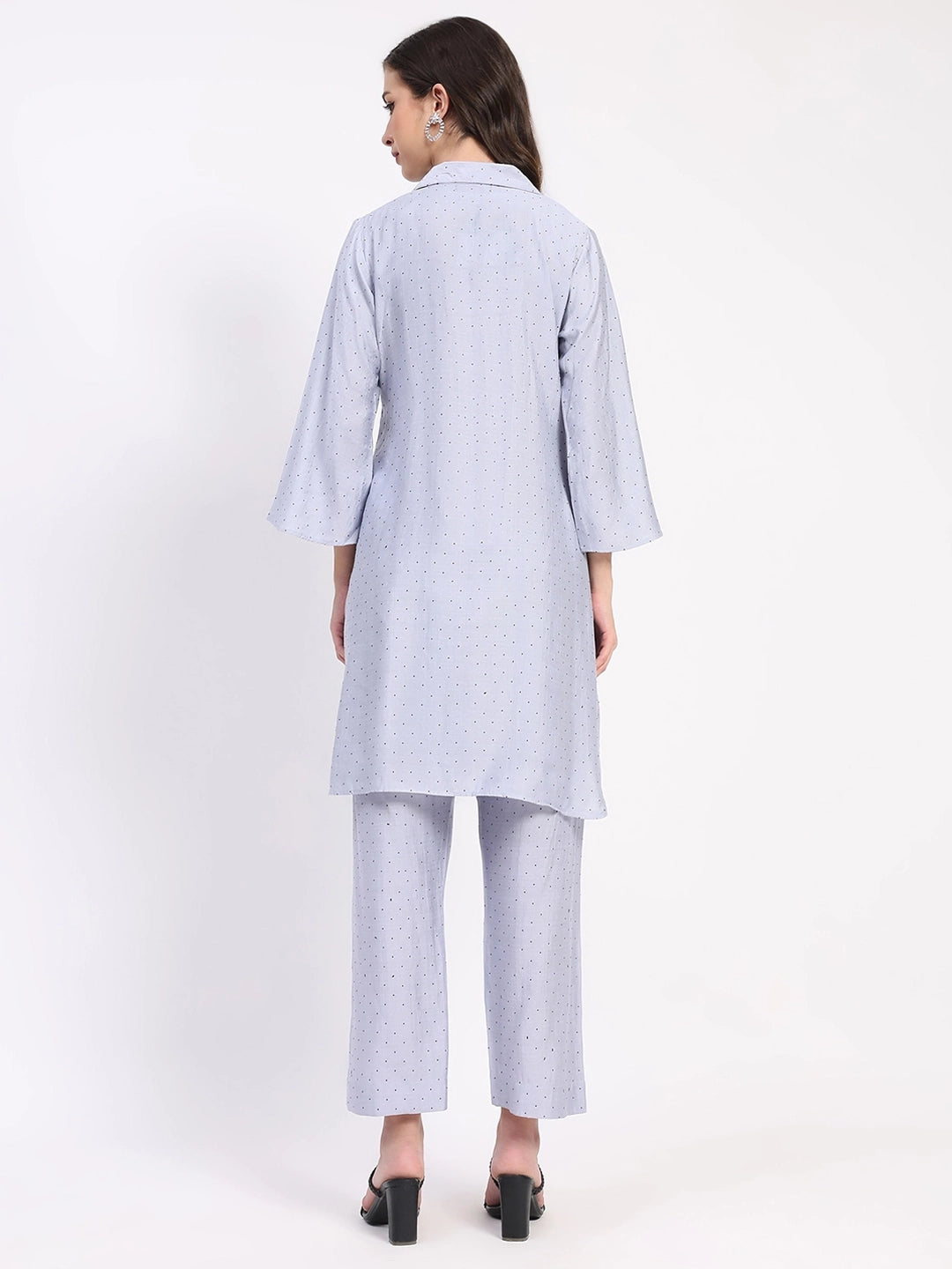 Grey Embellished Rayon Kurta Set - Global Republic