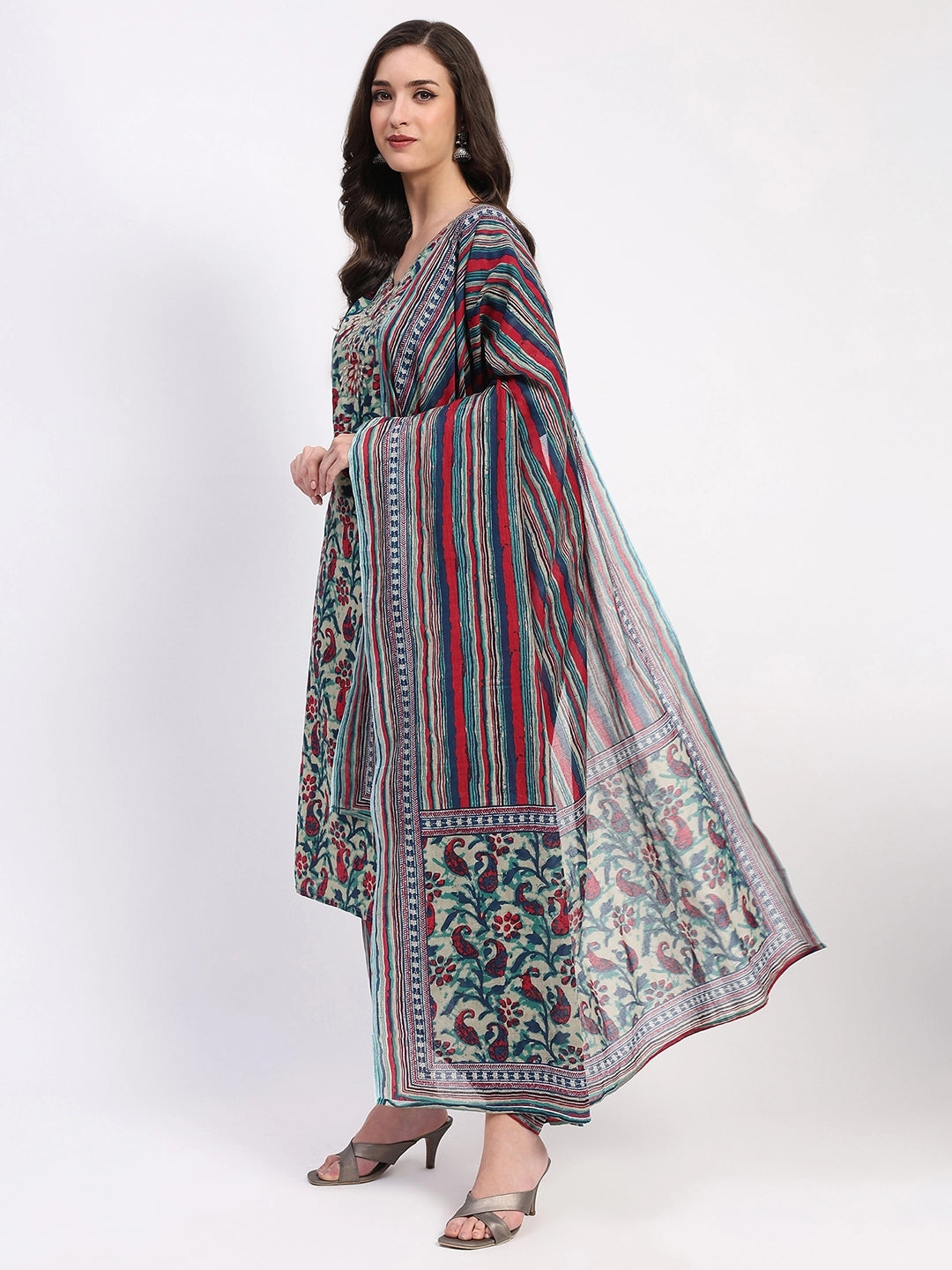 Multi Festive Cotton Suit Set - Global Republic