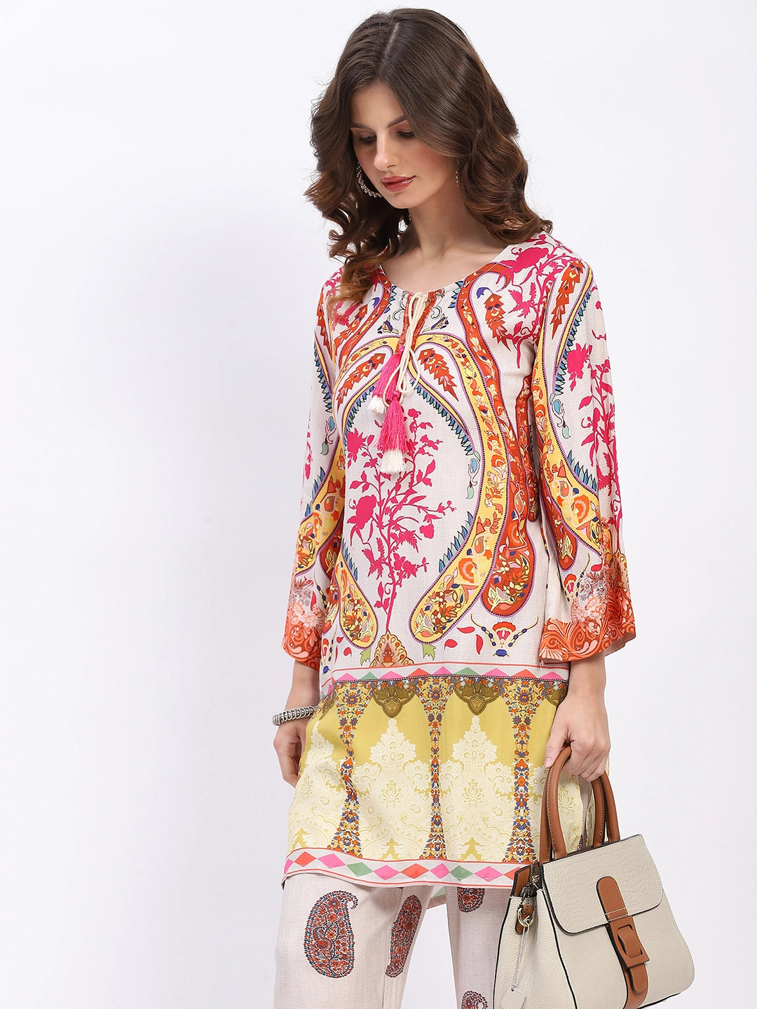 Paisley Print Rayon Kurta Set - Global Republic
