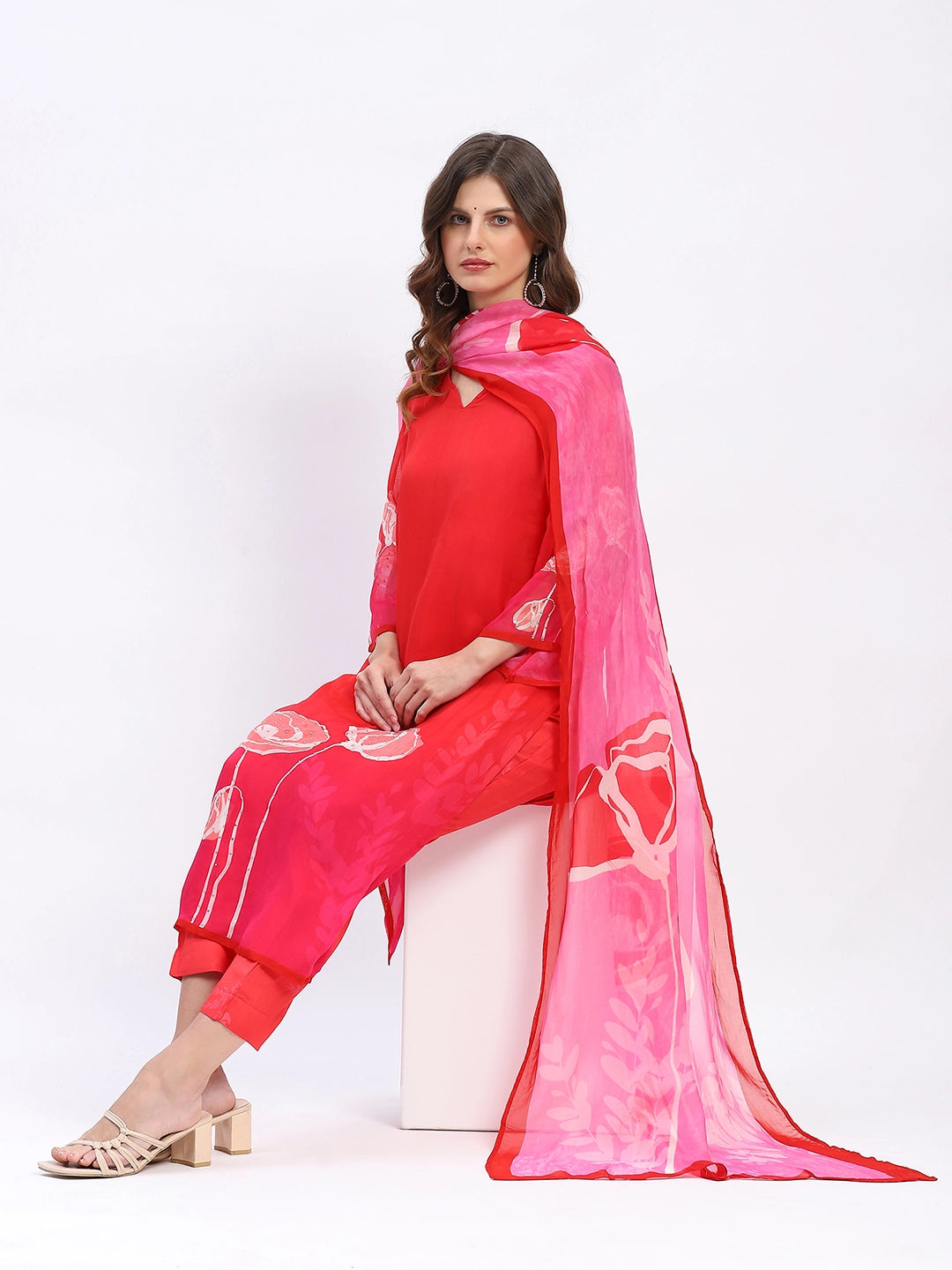 Floral Grace Red Ethnic Set - Global Republic