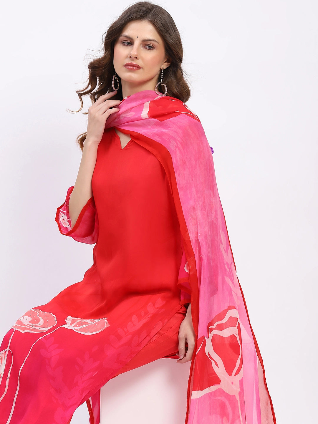 Floral Grace Red Ethnic Set - Global Republic