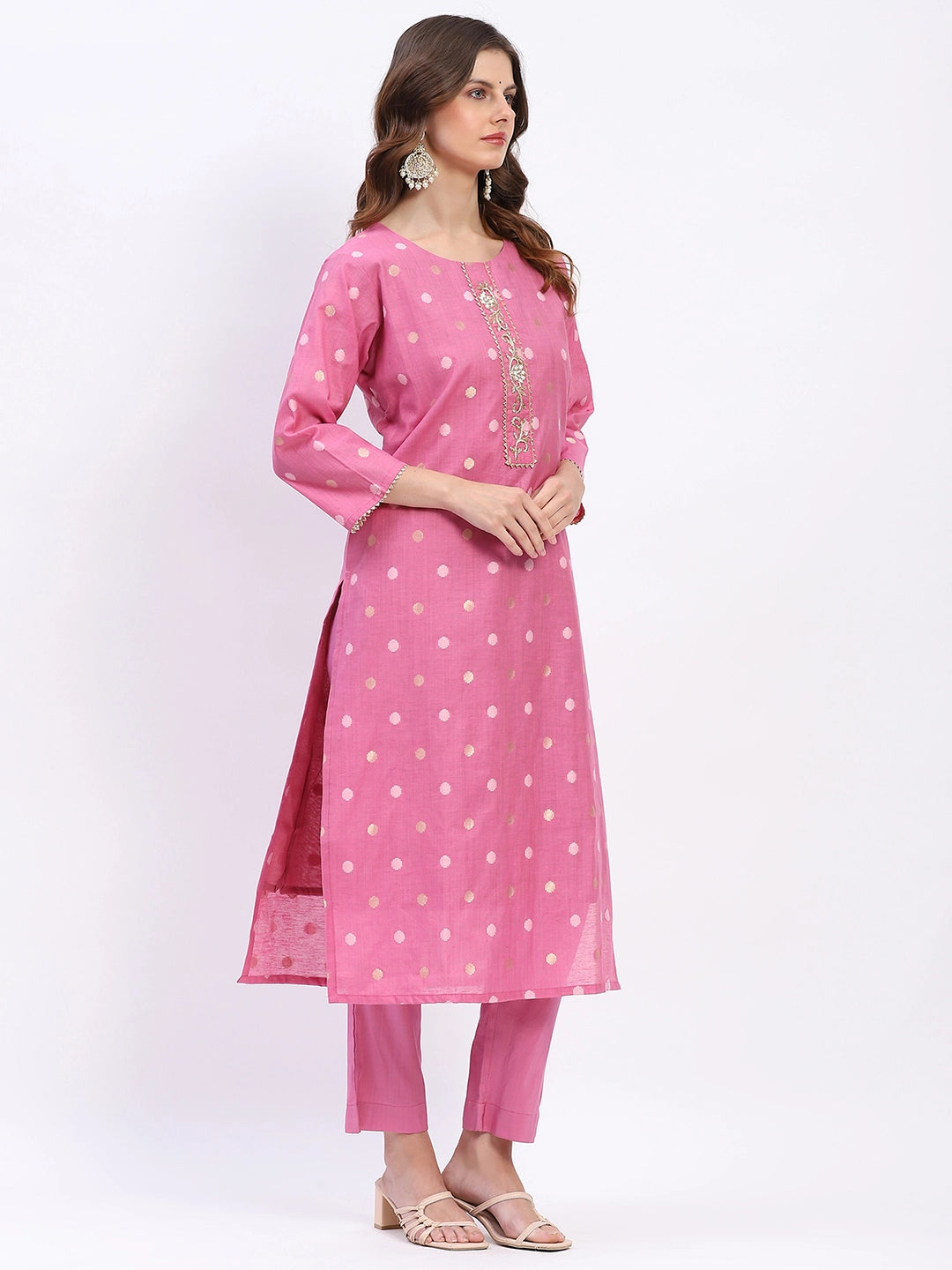 Embellished Chanderi Kurta Set - Global Republic