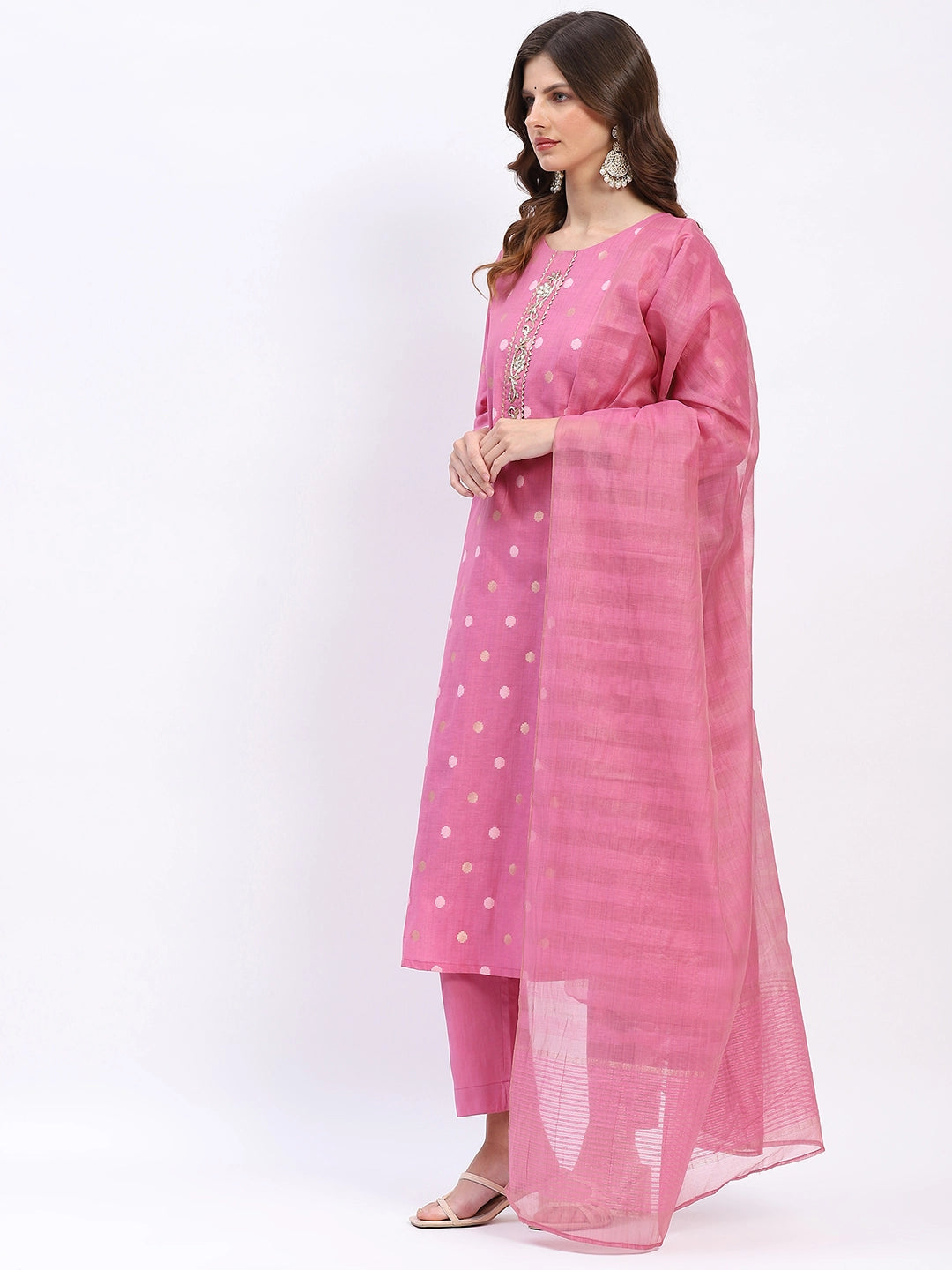 Embellished Chanderi Kurta Set - Global Republic
