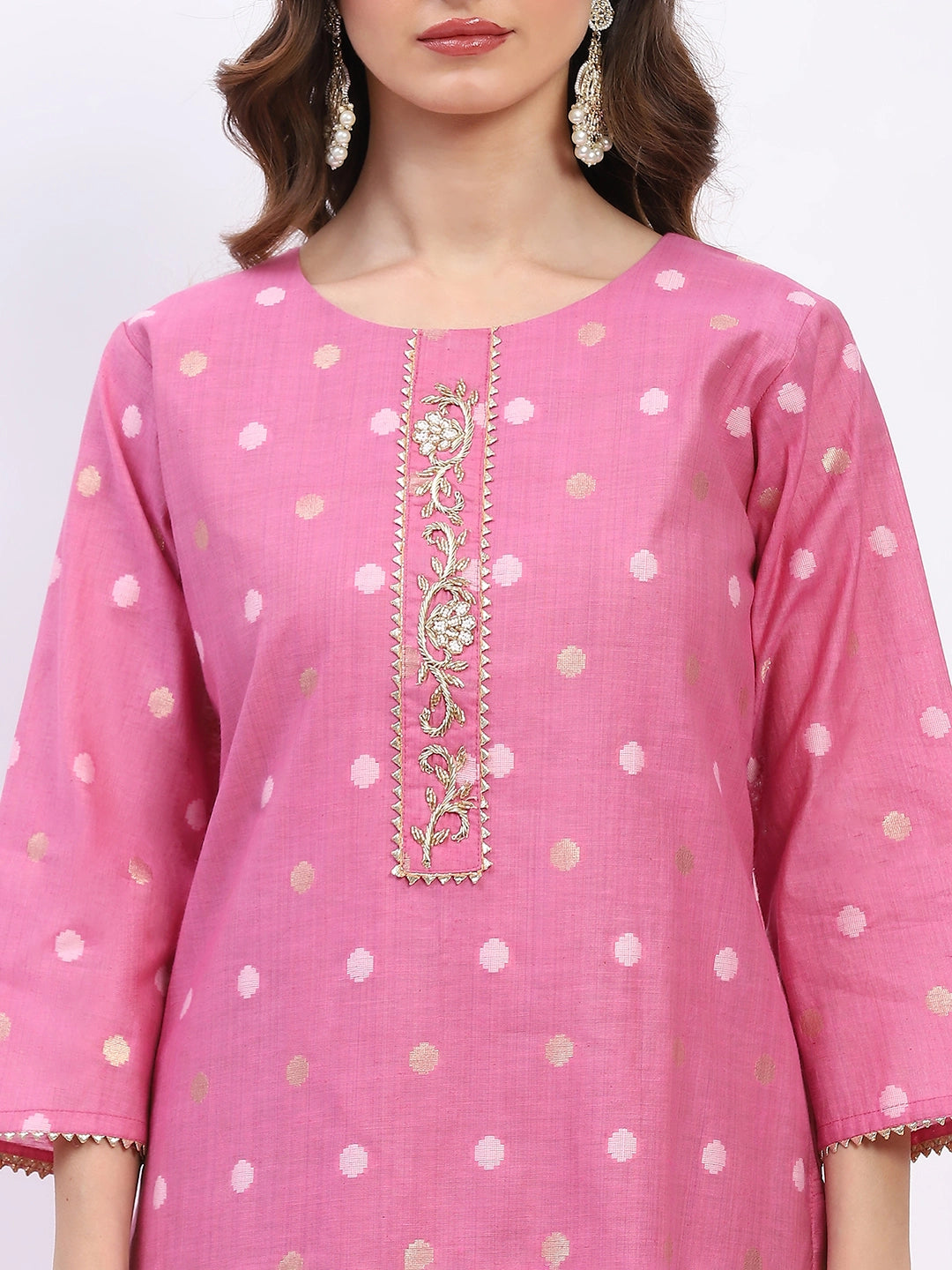 Embellished Chanderi Kurta Set - Global Republic