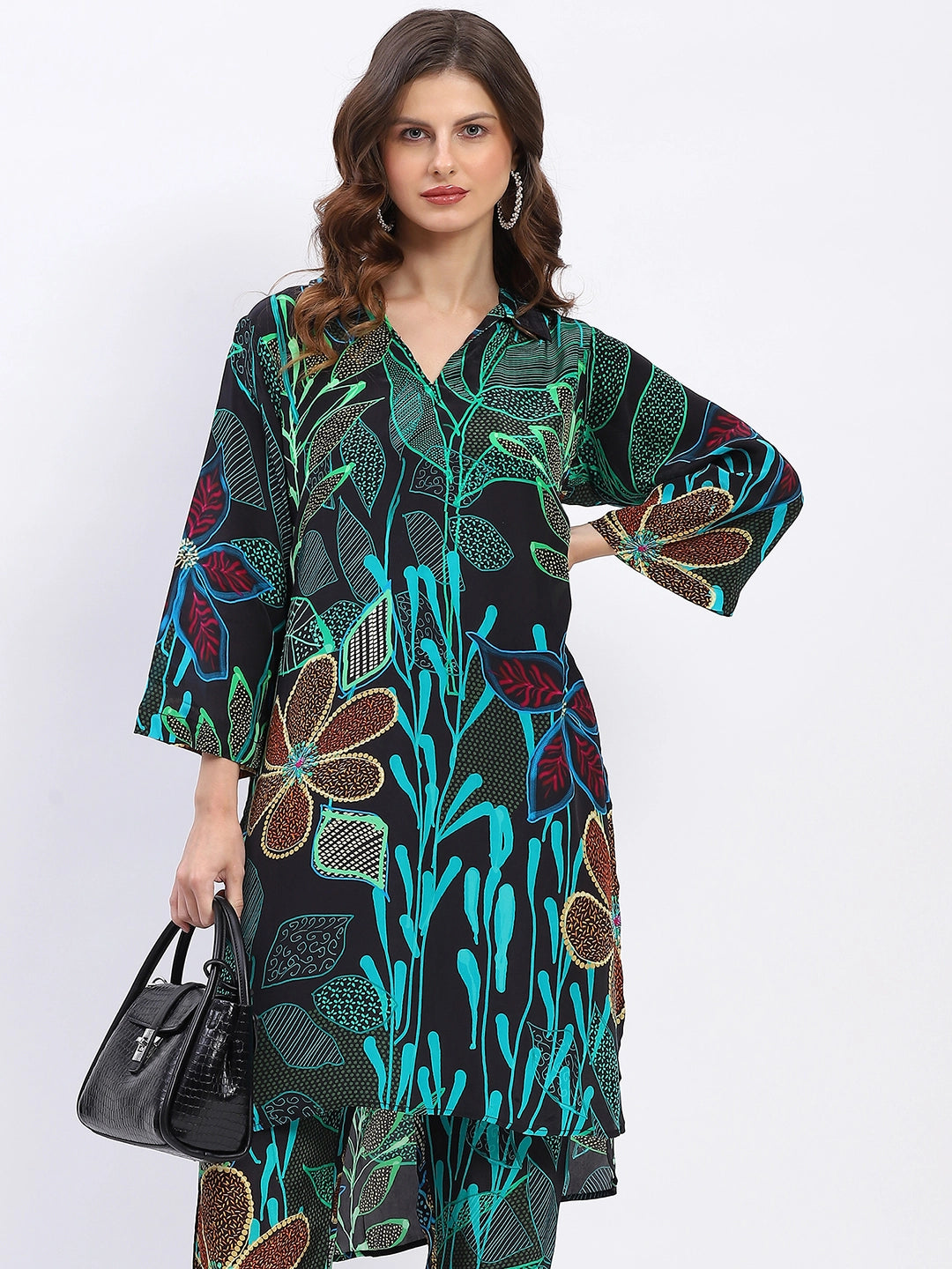 Tropical Print Muslin Kurta Set - Global Republic