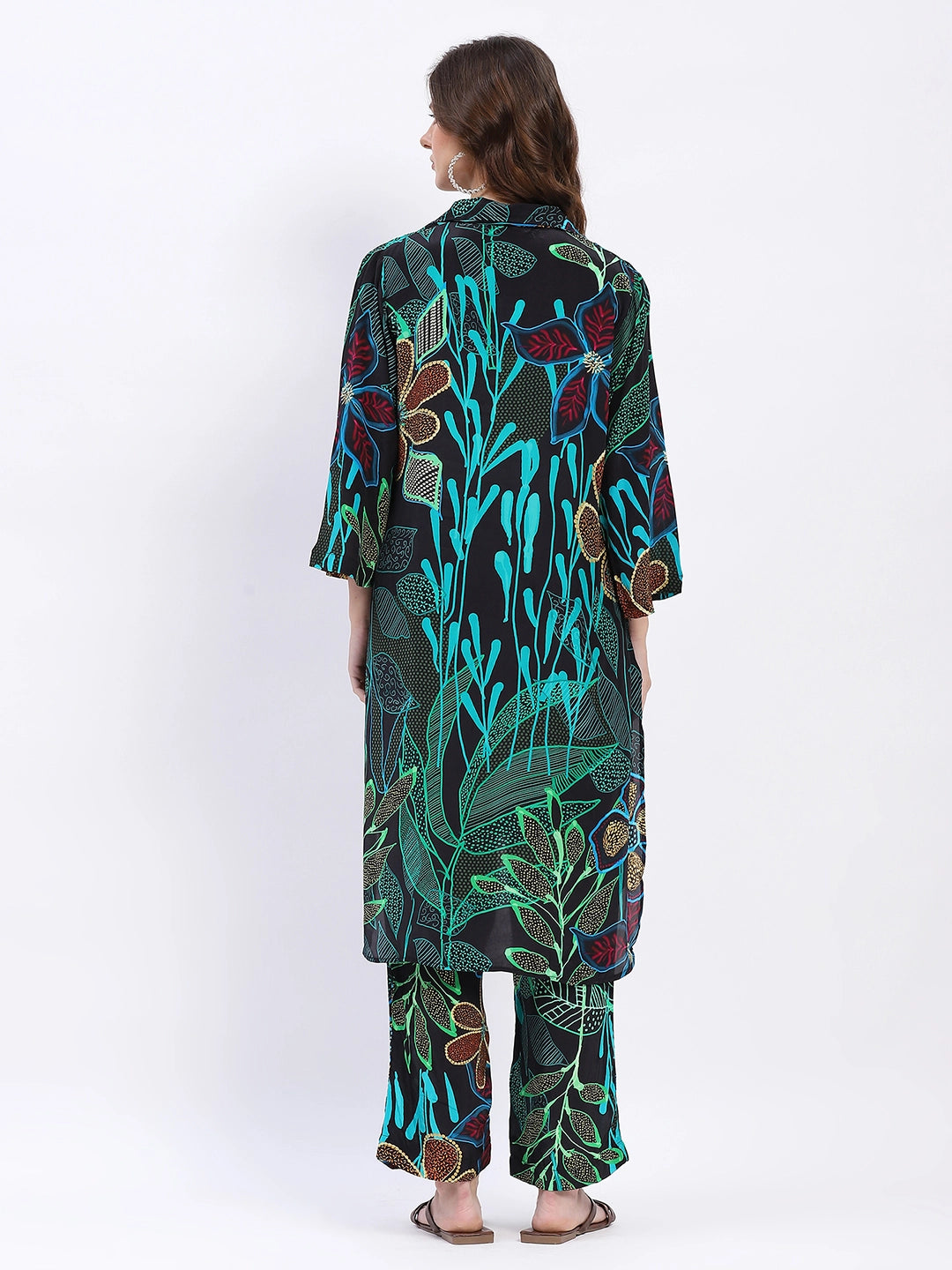 Tropical Print Muslin Kurta Set - Global Republic