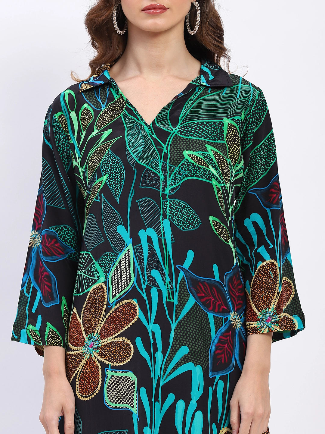 Tropical Print Muslin Kurta Set - Global Republic