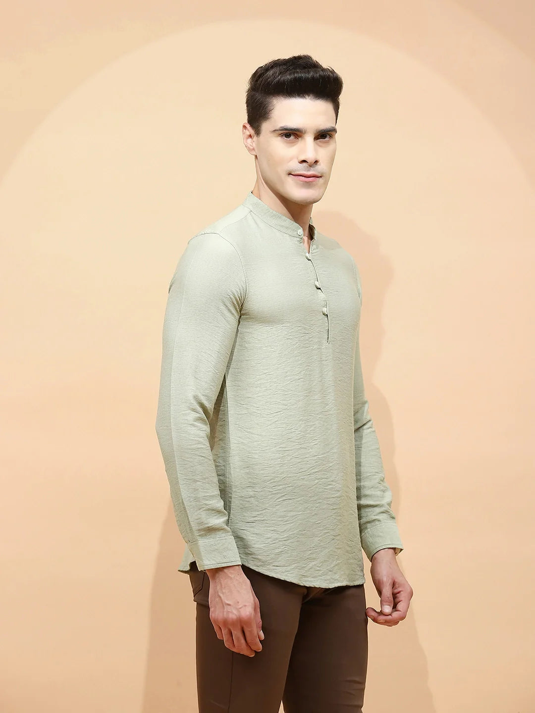 Pista Green Regular Fit Kurta For Men - Global Republic