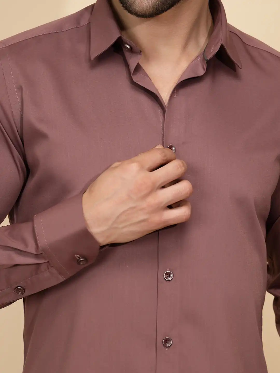 Purple Cotton Blend Regular Fit Shirt For Men - Global Republic