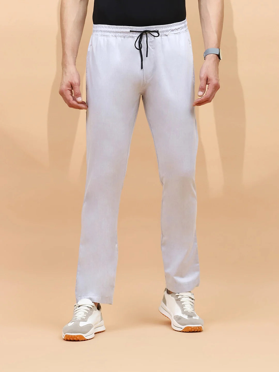 Grey Regular Fit Lower For Men - Global Republic