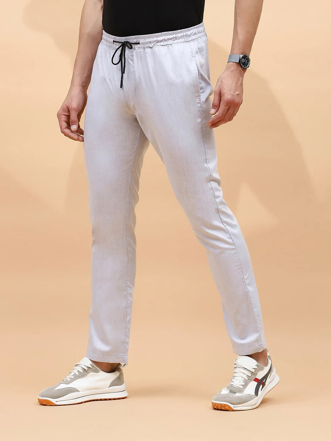 Grey Regular Fit Lower For Men - Global Republic