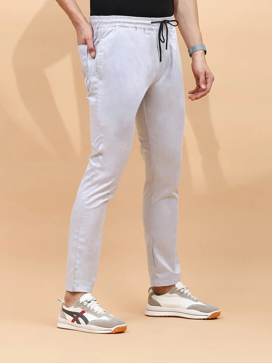 Grey Regular Fit Lower For Men - Global Republic