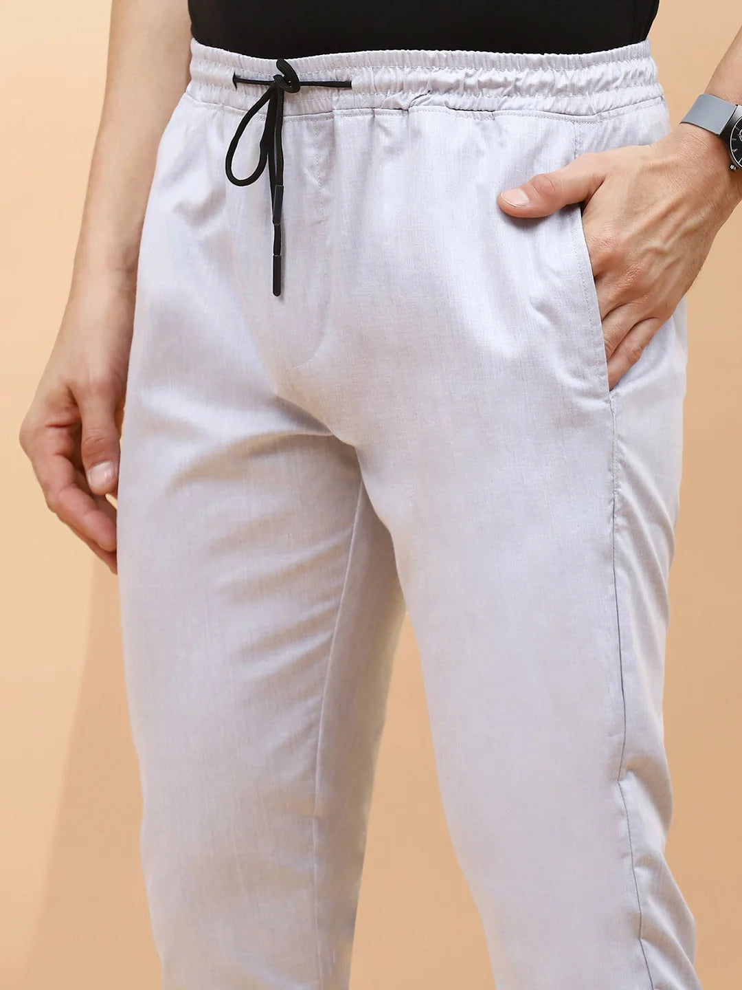 Grey Regular Fit Lower For Men - Global Republic