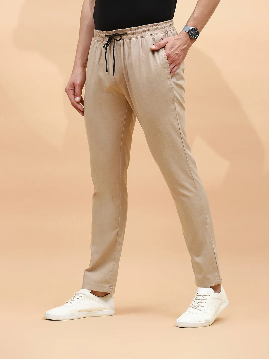 Khaki Regular Fit Lower For Men - Global Republic