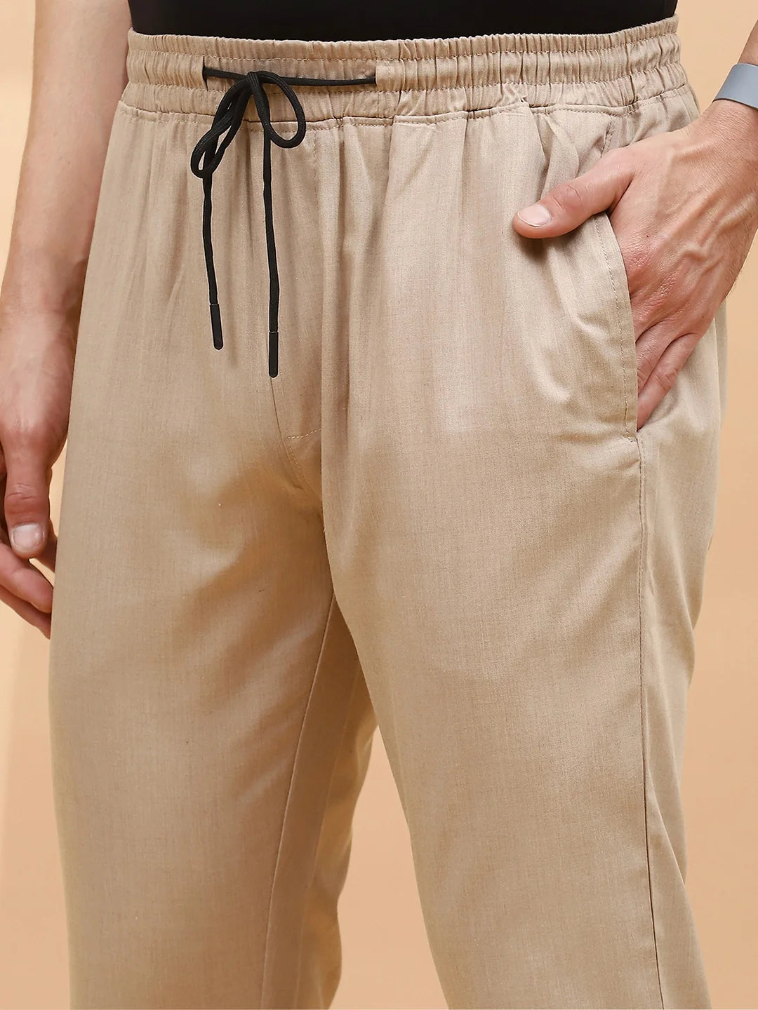 Khaki Regular Fit Lower For Men - Global Republic
