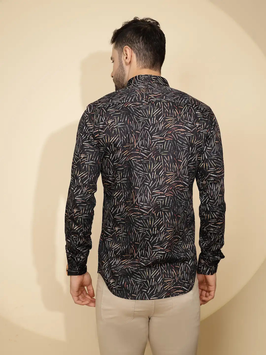 Black Cotton Regular Fit Shirt - Global Republic