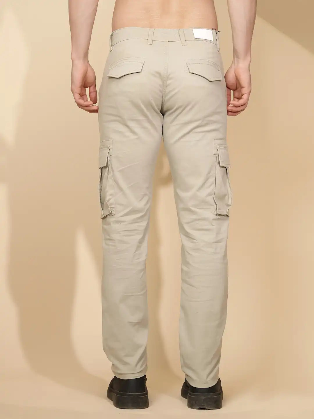 Pista Green Cotton Blend Regular Fit Cargo For Men - Global Republic
