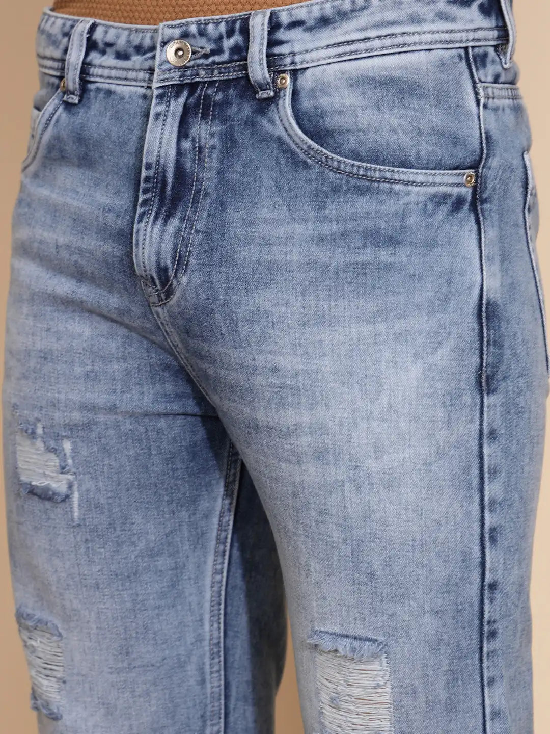 Blue Cotton Blend Jeans - Global Republic