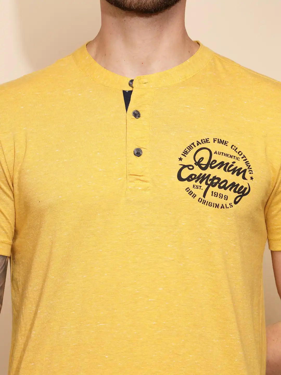 Yellow Cotton Slim Fit Night Suit Set - Global Republic