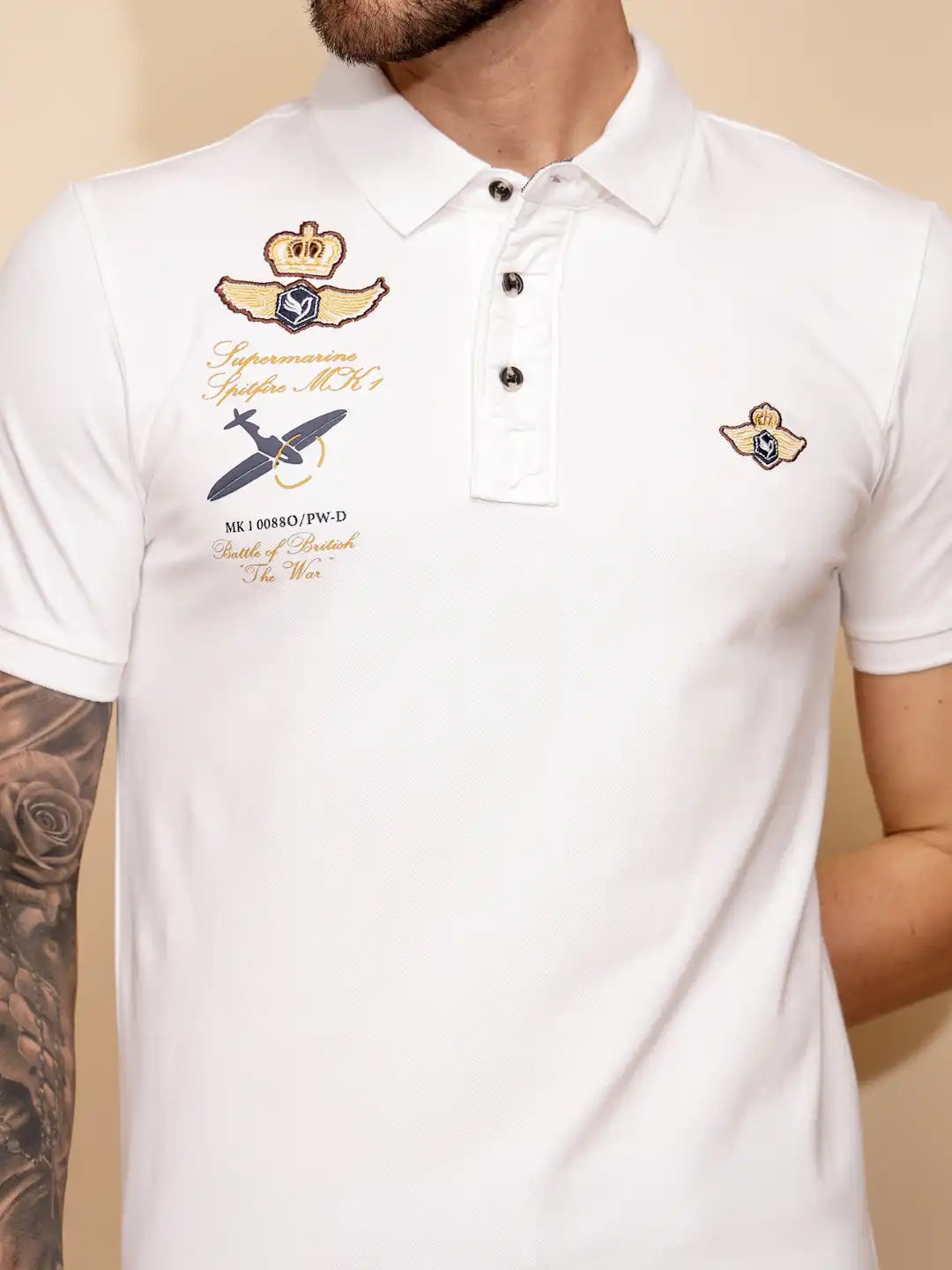 White Regular Fit Cotton Blend T-Shirt - Global Republic