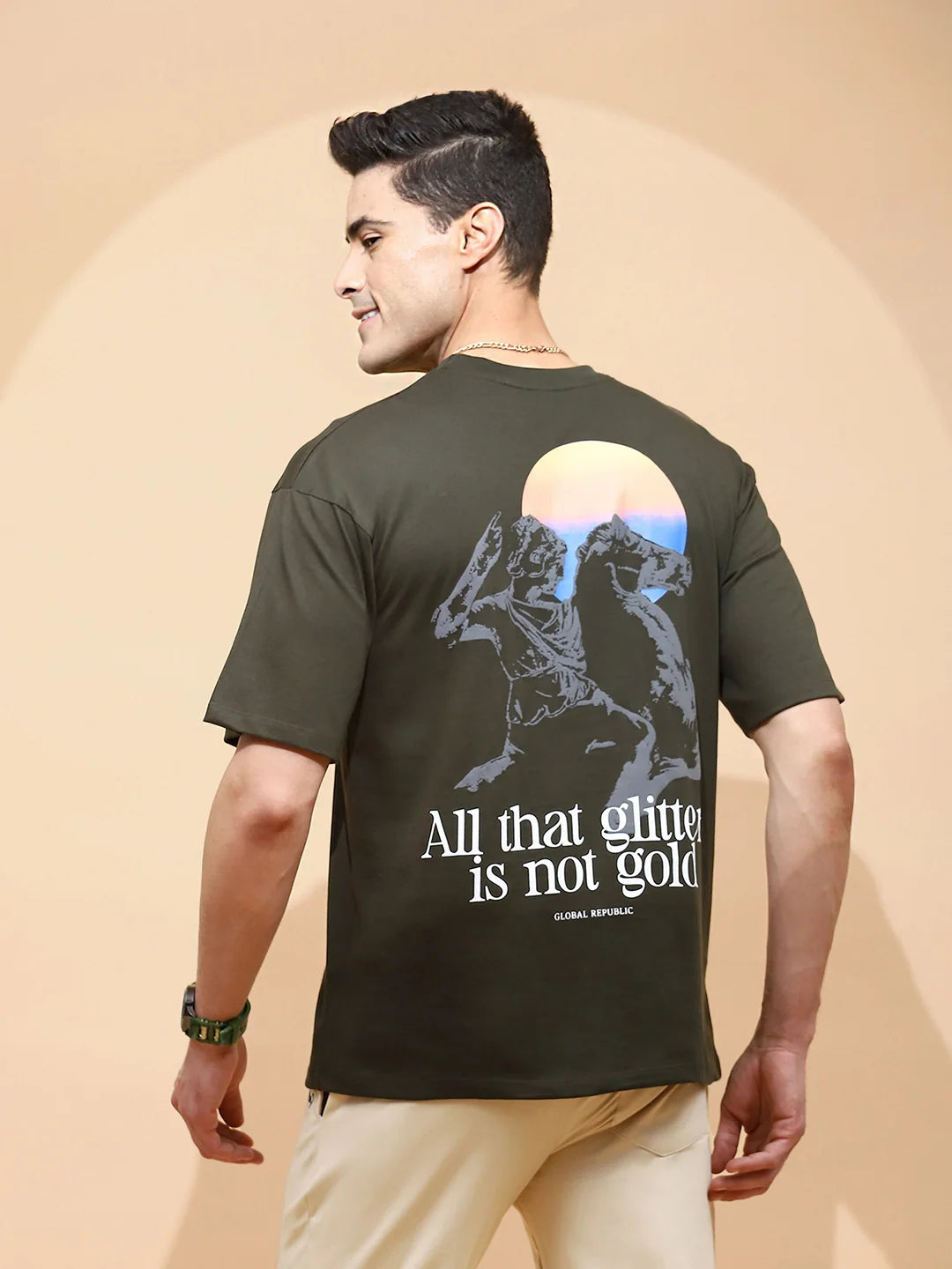 Olive Viscose Blend T-Shirt - Global Republic