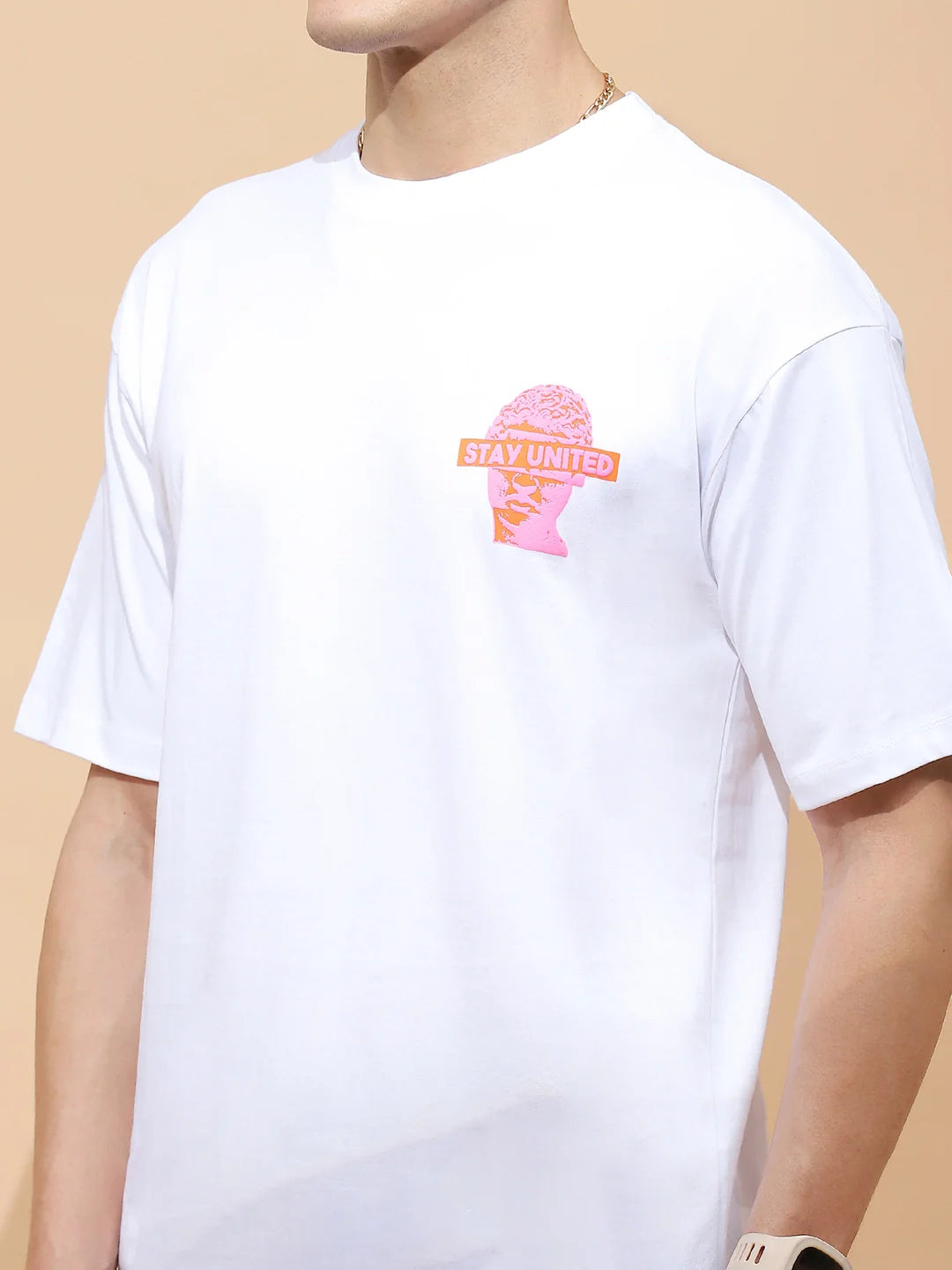 Cotton Regular Fit White T-Shirt - Global Republic