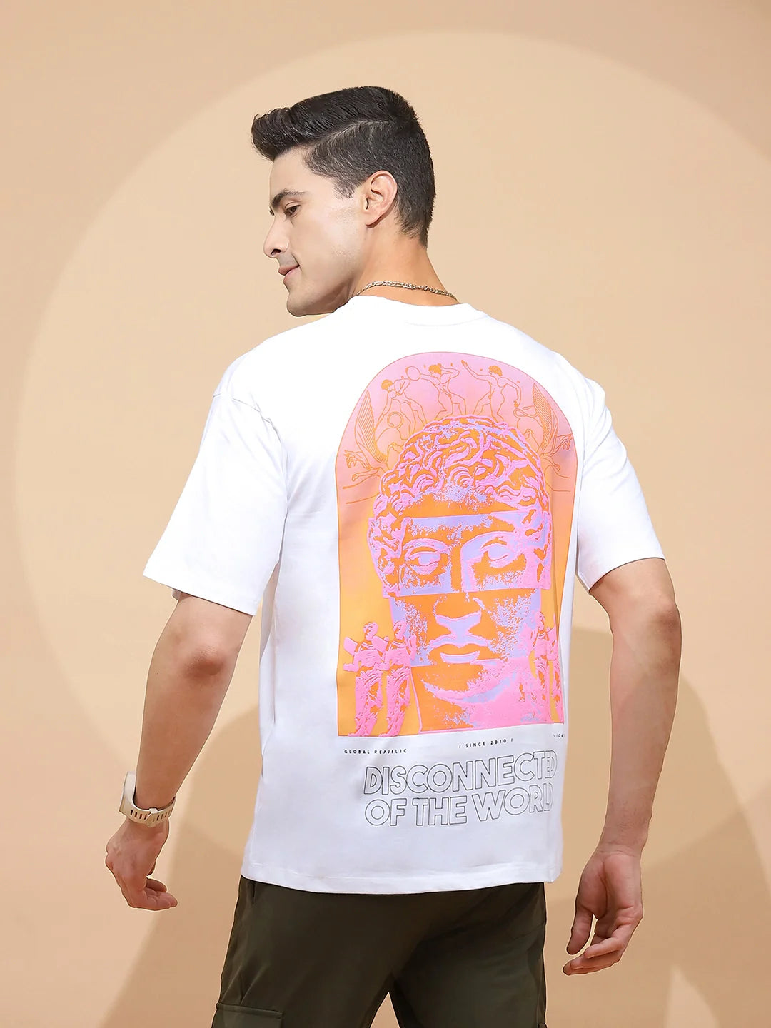 Cotton Regular Fit White T-Shirt - Global Republic