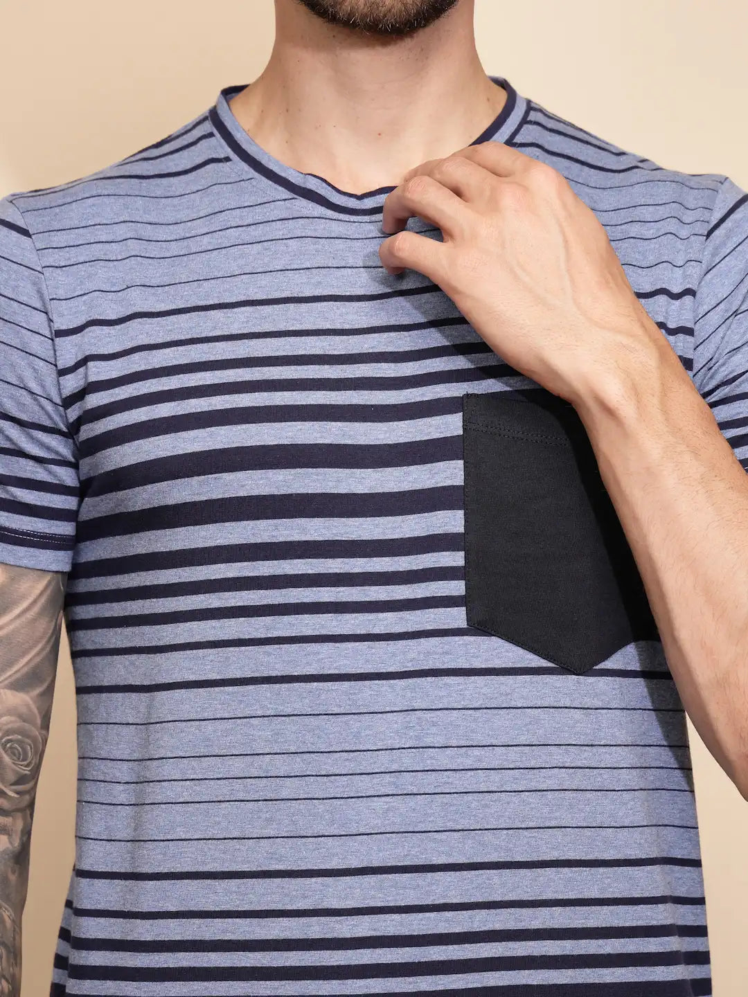 Blue Cotton Slim Fit Night Suit Set - Global Republic