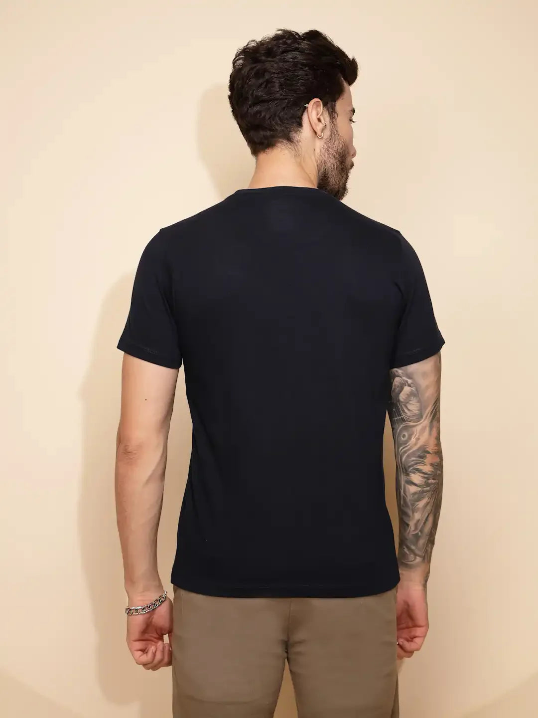 Blue Cotton Regular Fit T-Shirt - Global Republic