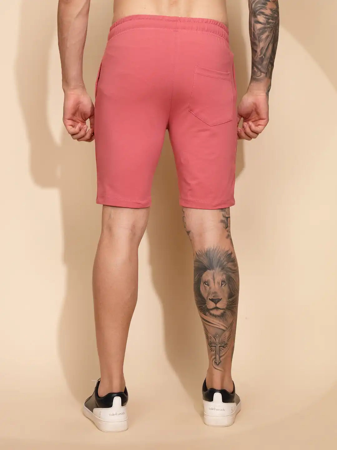 Pink Cotton Regular Fit Shorts - Global Republic