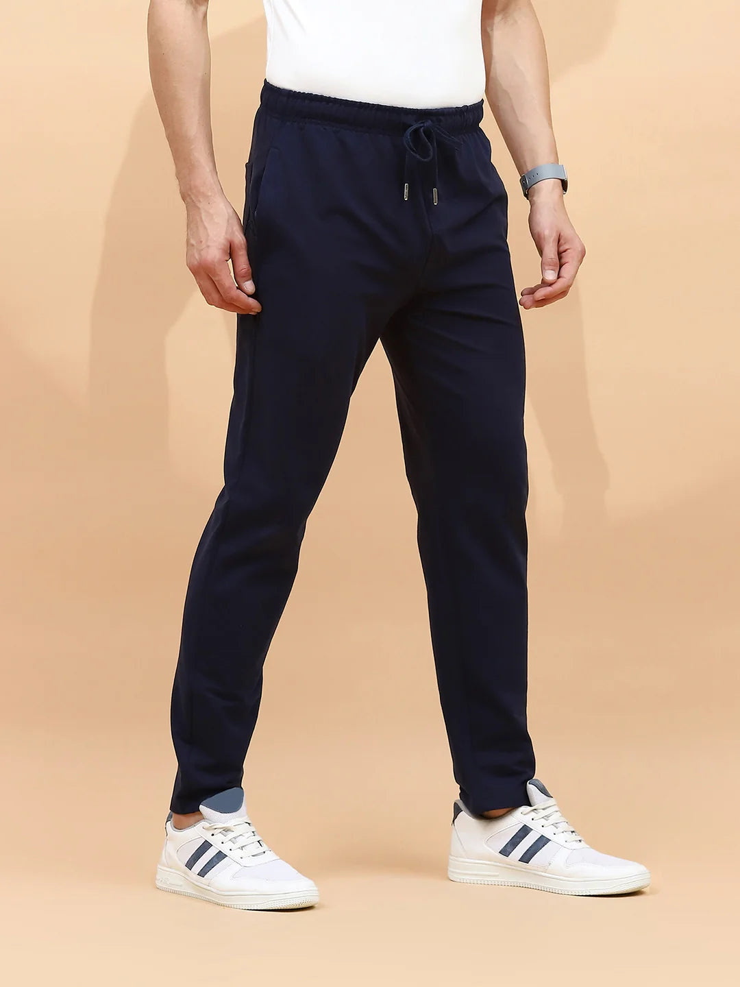Navy Cotton Regular Fit Lower For Men - Global Republic