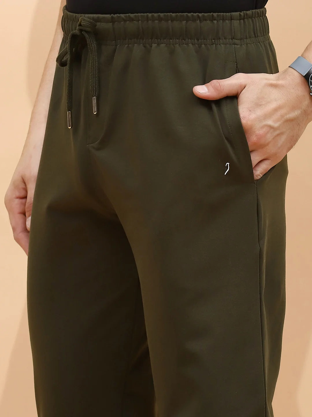 Olive Cotton Regular Fit Lower For Men - Global Republic