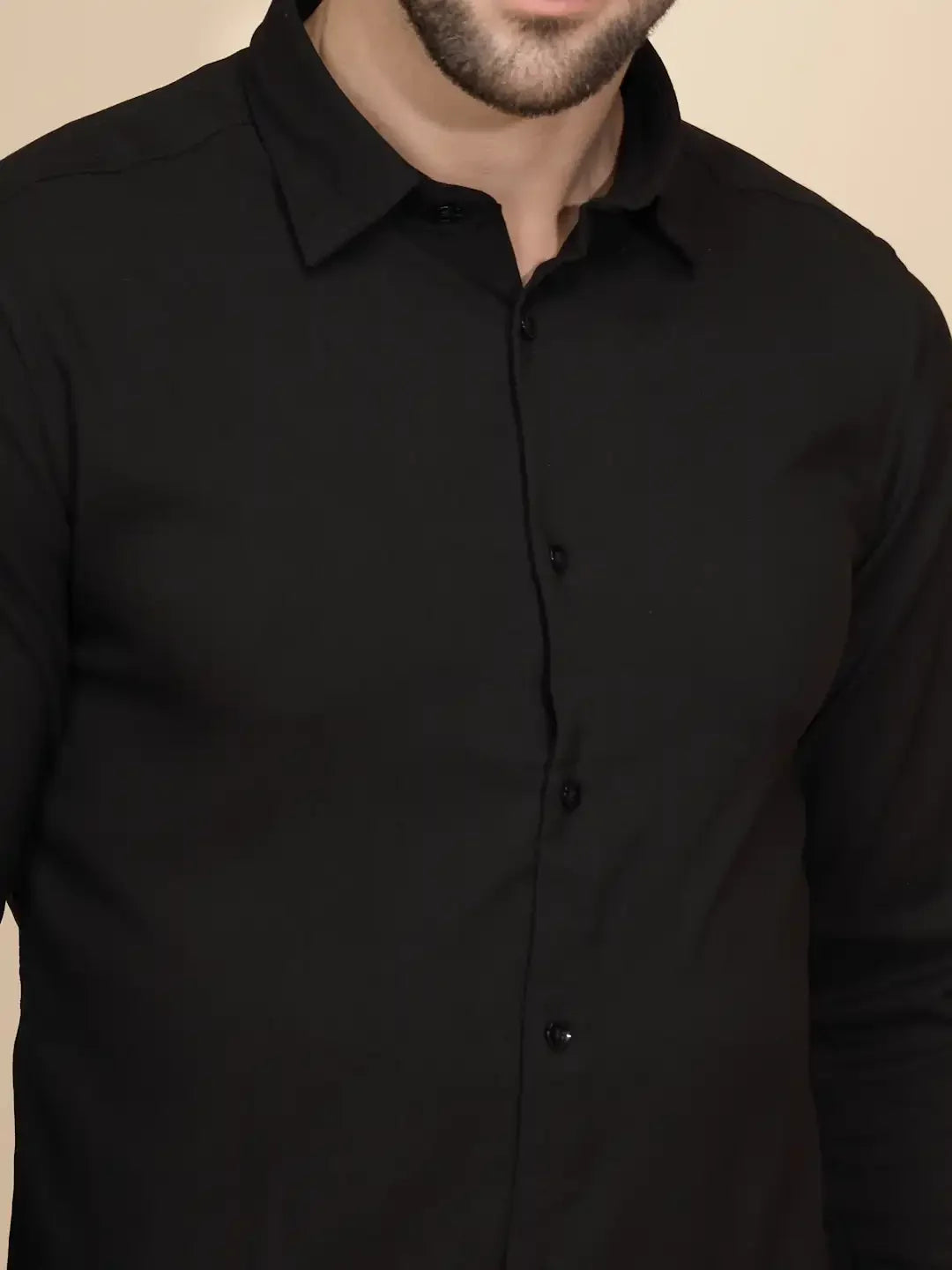 Black Tailored Fit Shirt For Men - Global Republic