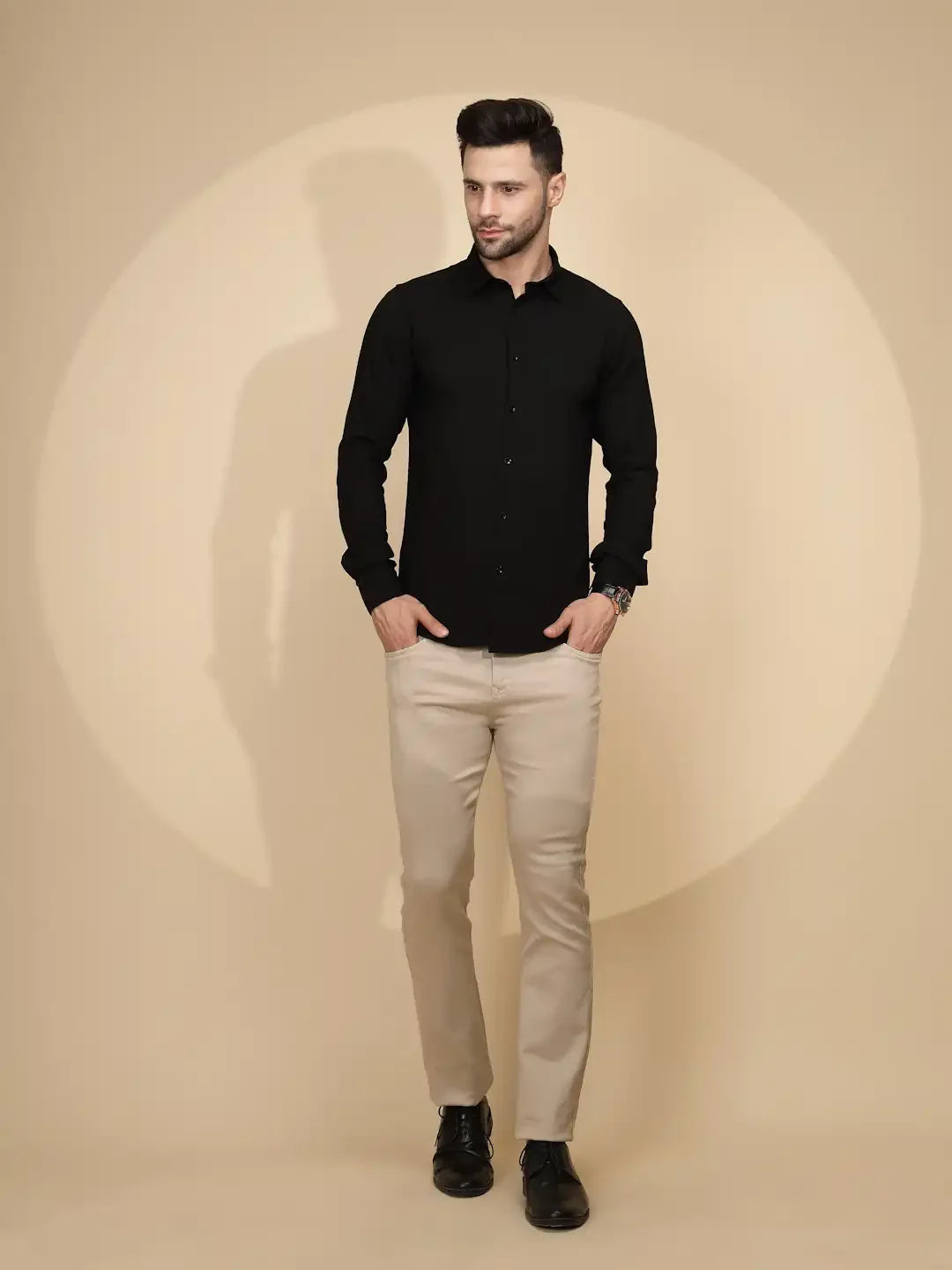 Black Tailored Fit Shirt For Men - Global Republic