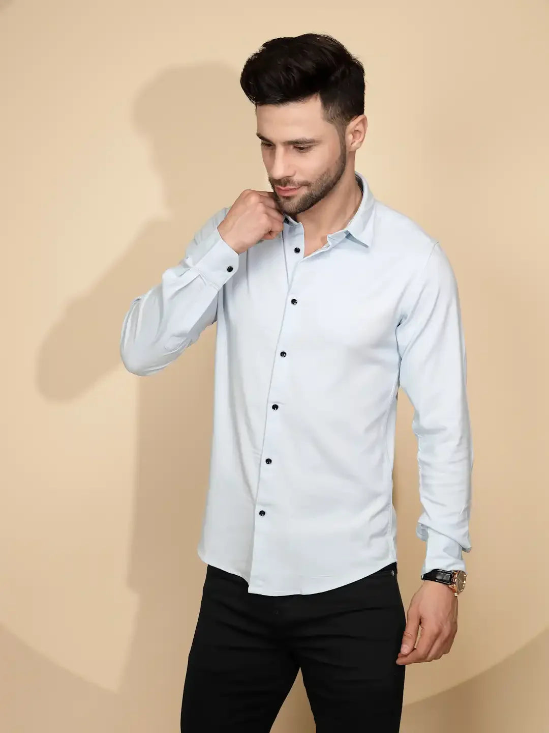 Blue Tailored Fit Shirt - Global Republic
