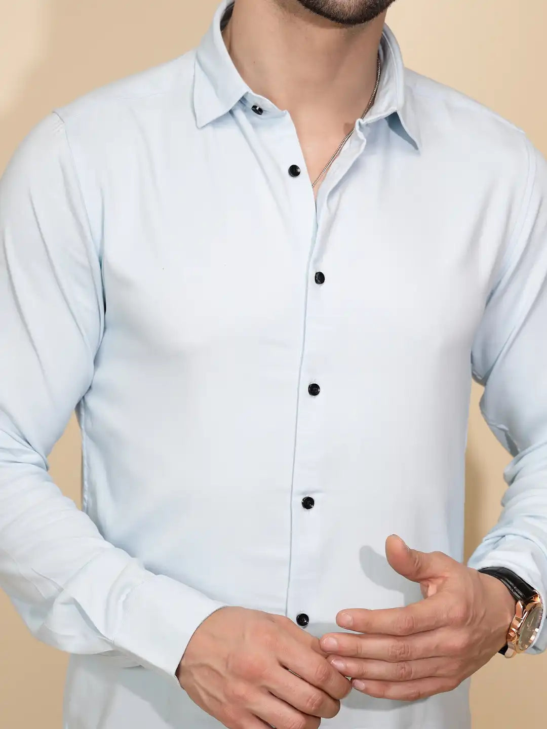 Blue Tailored Fit Shirt - Global Republic