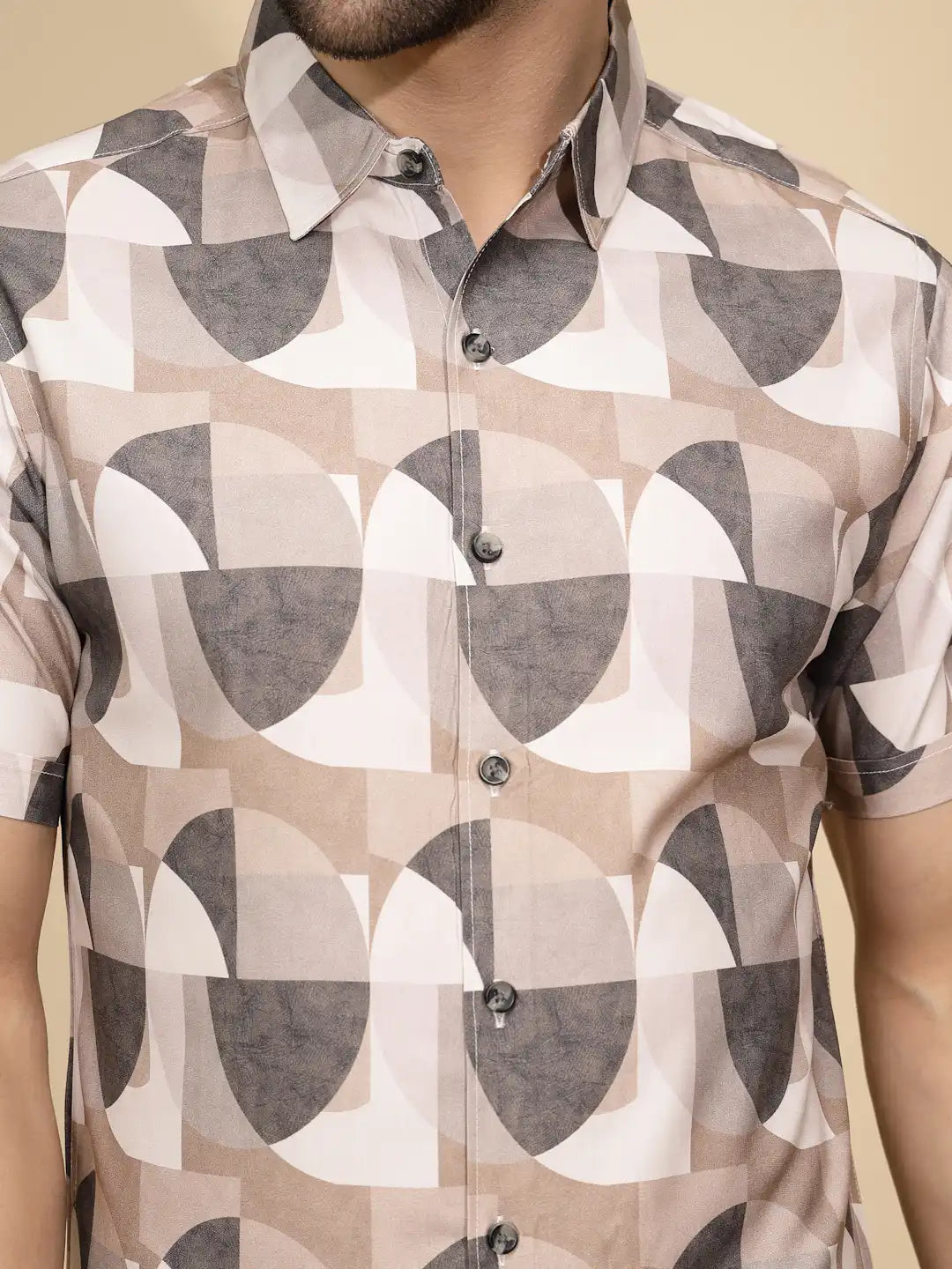 Brown Rayon Tailored Fit Shirt For Men - Global Republic