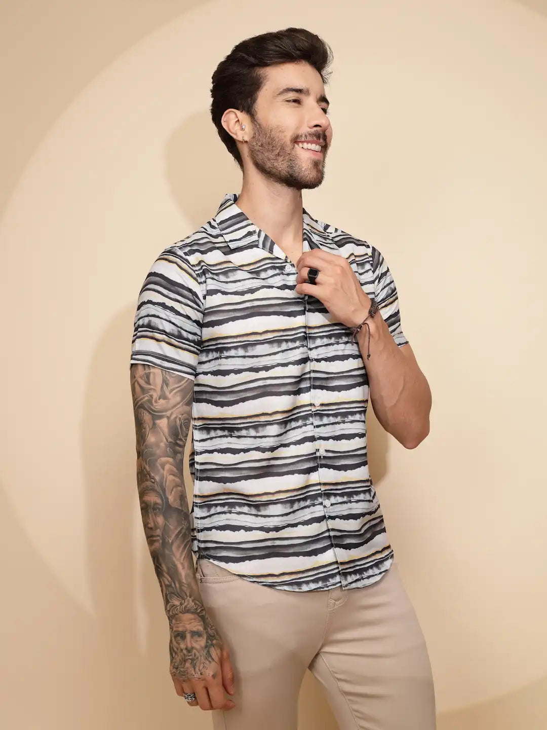 Multicolor Rayon Regular Fit Shirt For Men - Global Republic