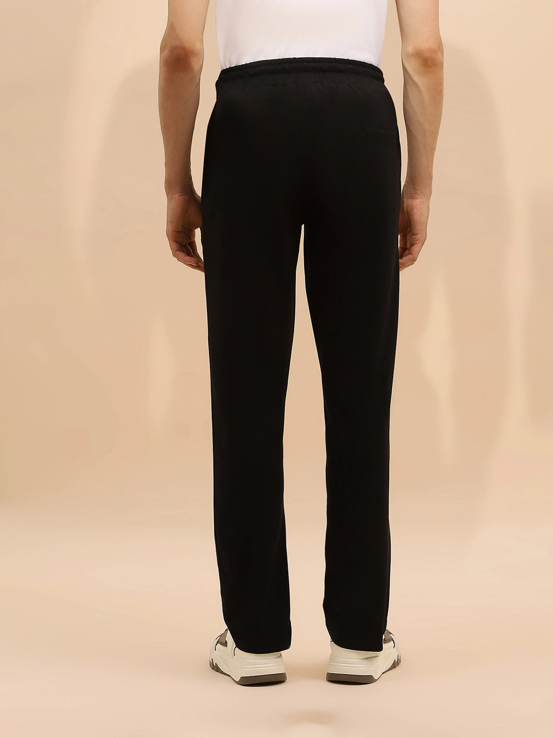 Black Cotton Regular Fit Blend Lower - Global Republic