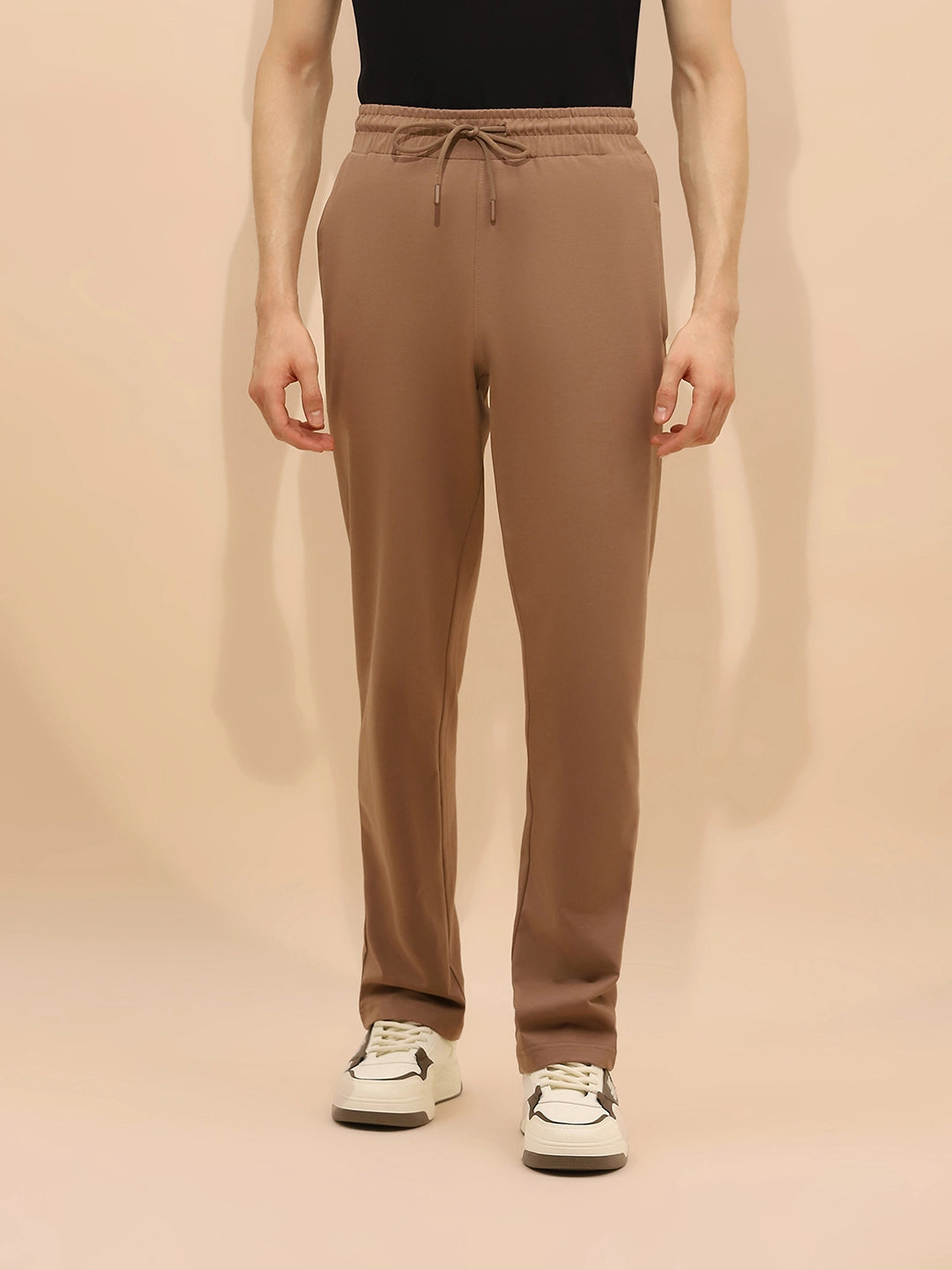 Camel Cotton Blend Regular Fit Lower - Global Republic