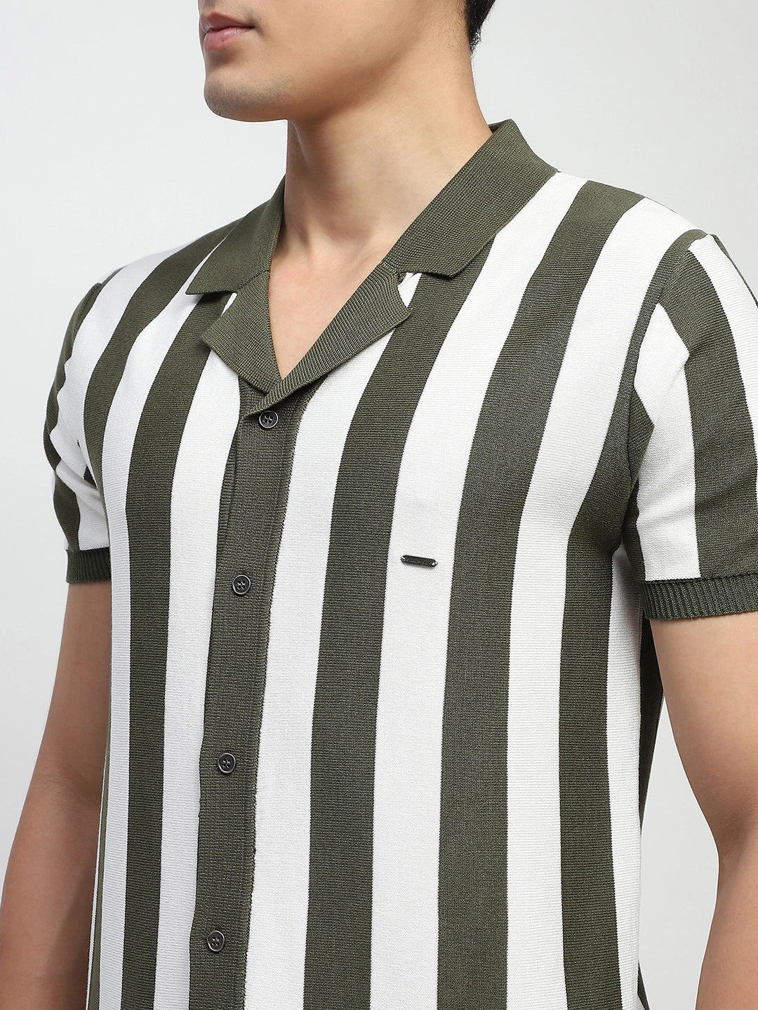 Striped Knitted Viscose Shirt - Global Republic