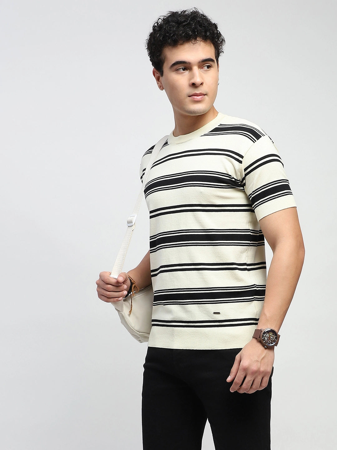 Striped Knitted Cotton T-Shirt - Global Republic