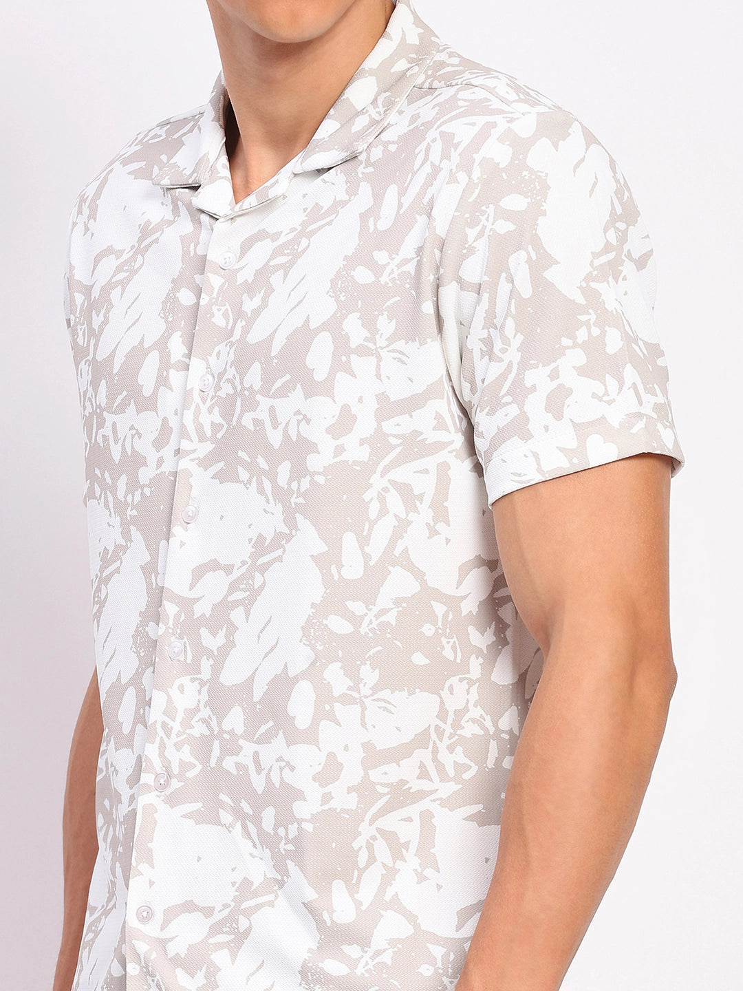 Beige Abstract Print Shirt - Global Republic