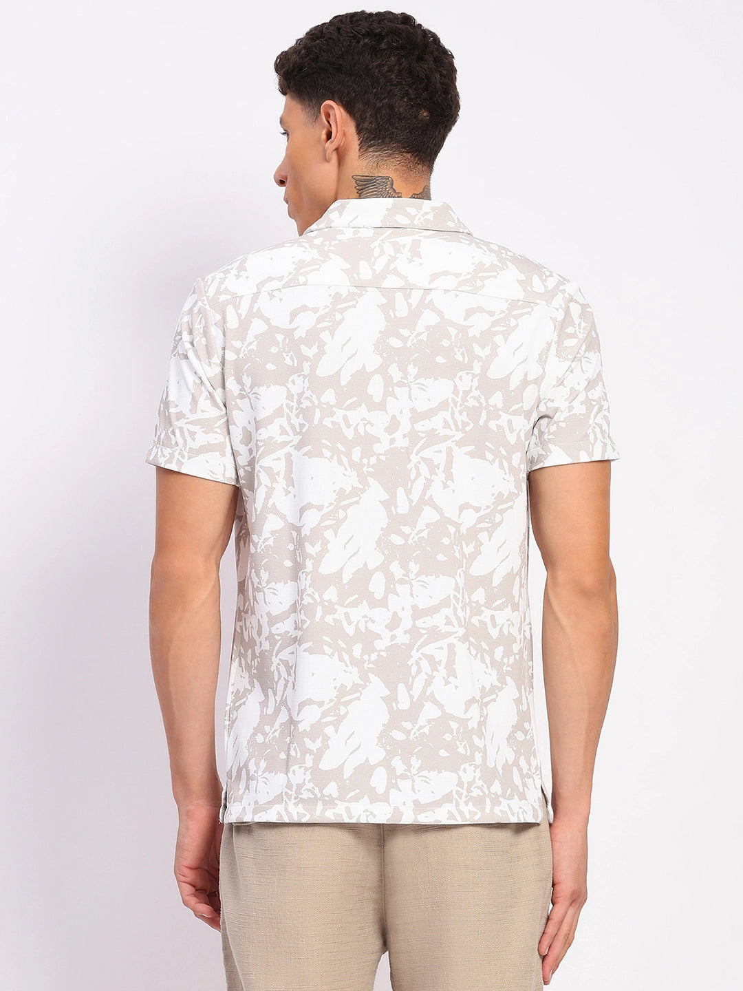 Beige Abstract Print Shirt - Global Republic