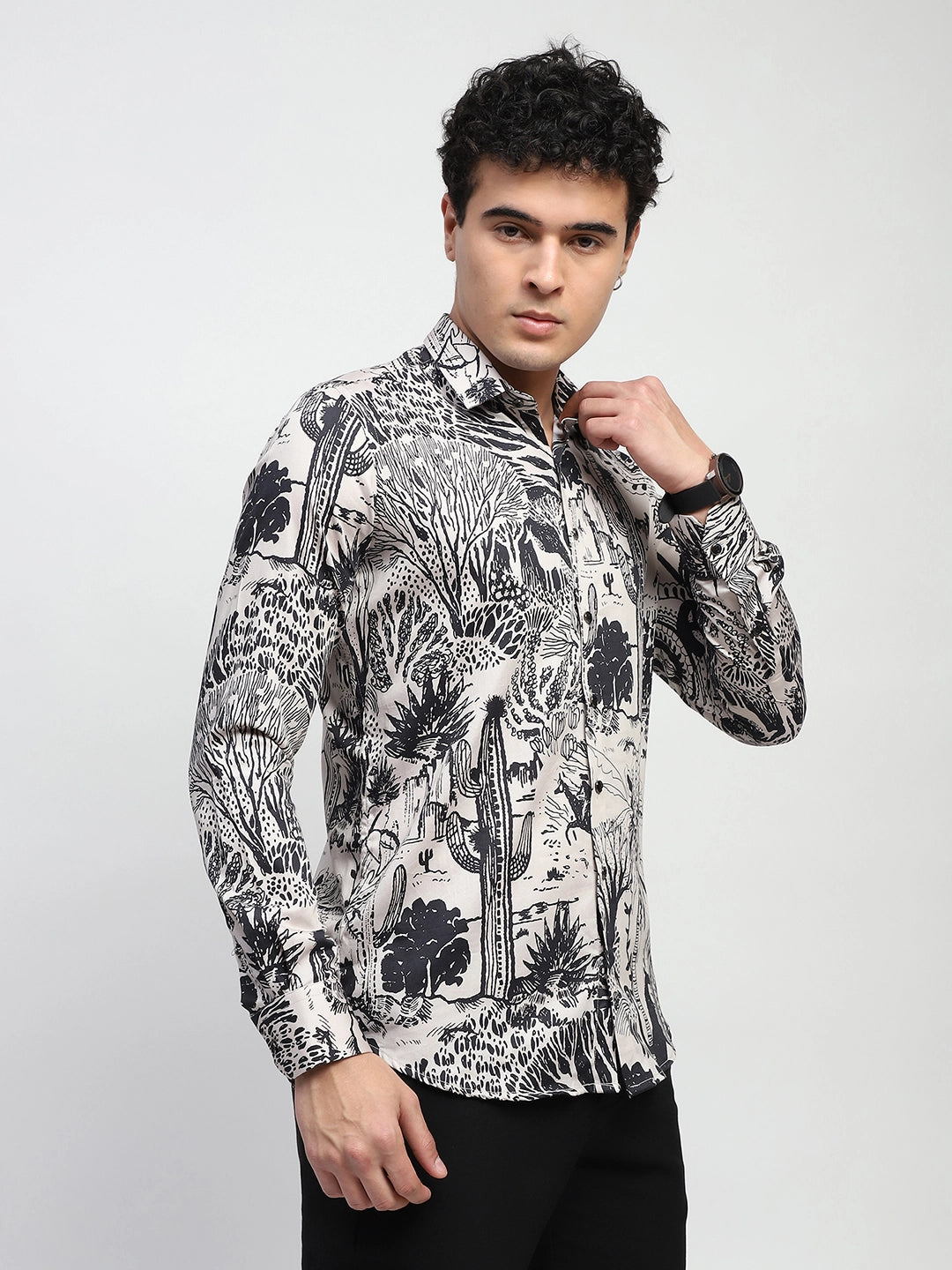 Tropical Print Cotton Regular Fit Shirt - Global Republic