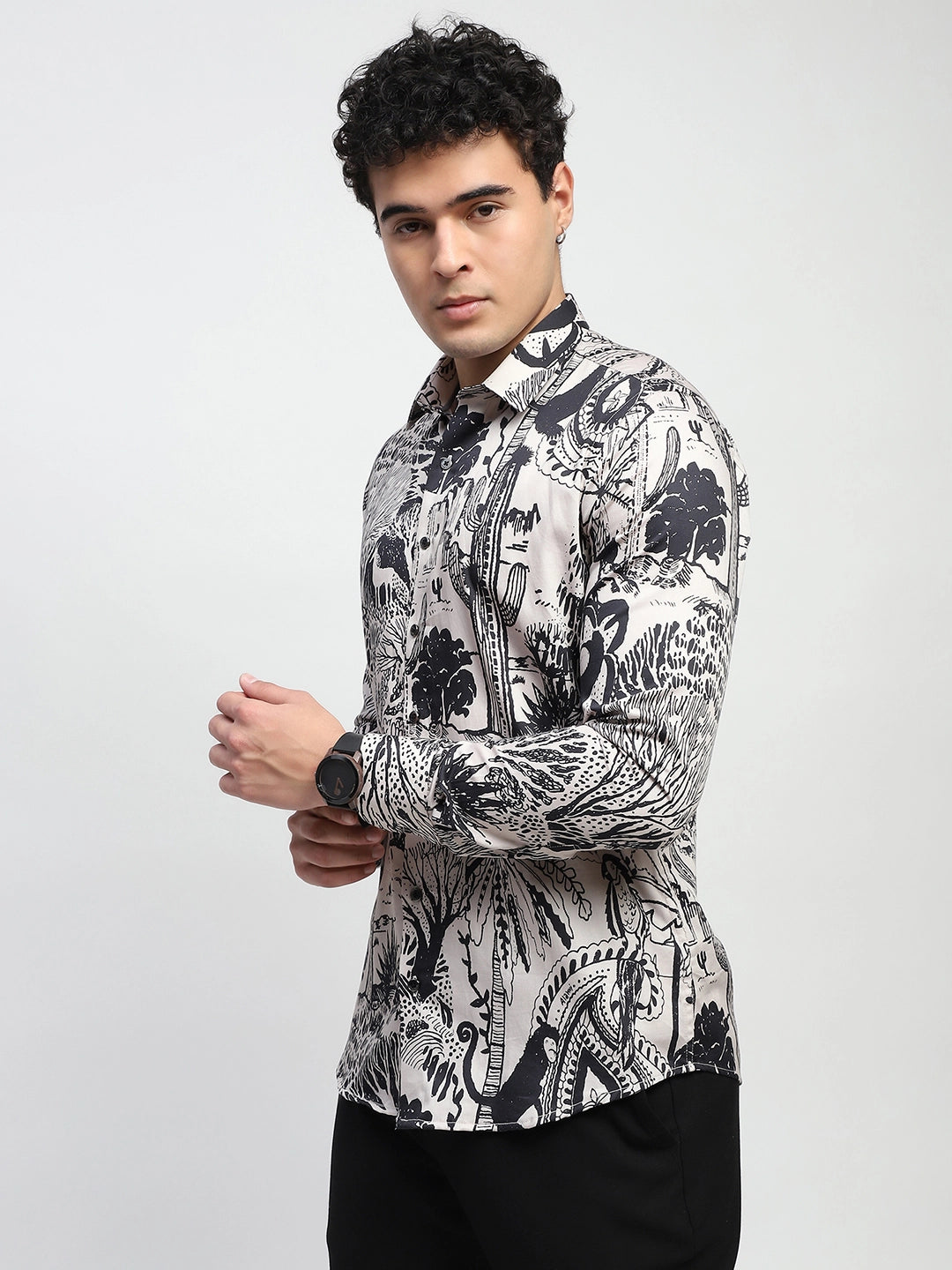 Tropical Print Cotton Regular Fit Shirt - Global Republic