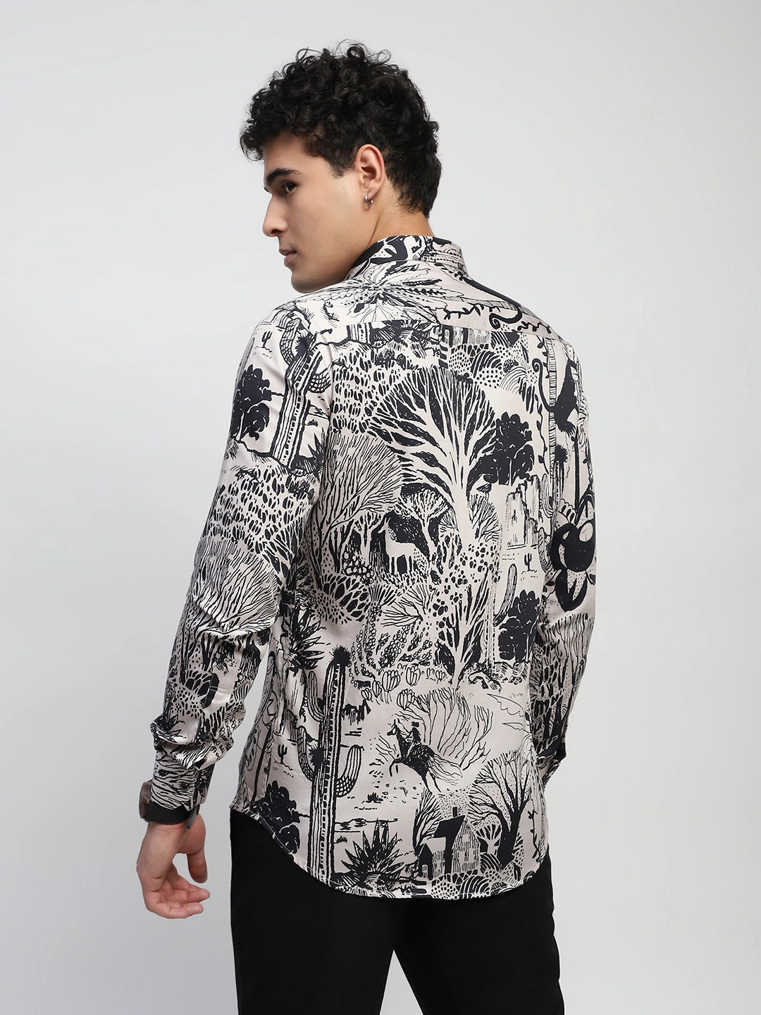 Tropical Print Cotton Regular Fit Shirt - Global Republic