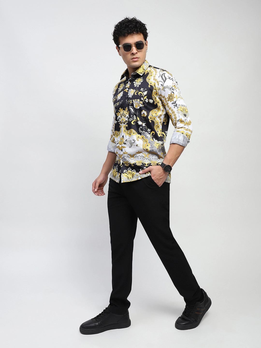 Multicolor Tropical Print Cotton Shirt - Global Republic