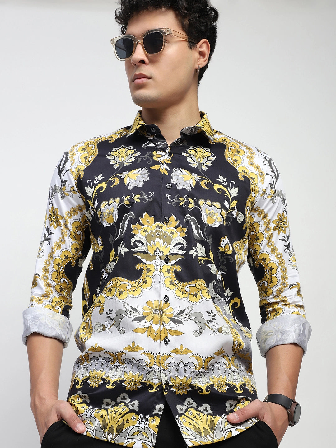 Multicolor Tropical Print Cotton Shirt - Global Republic