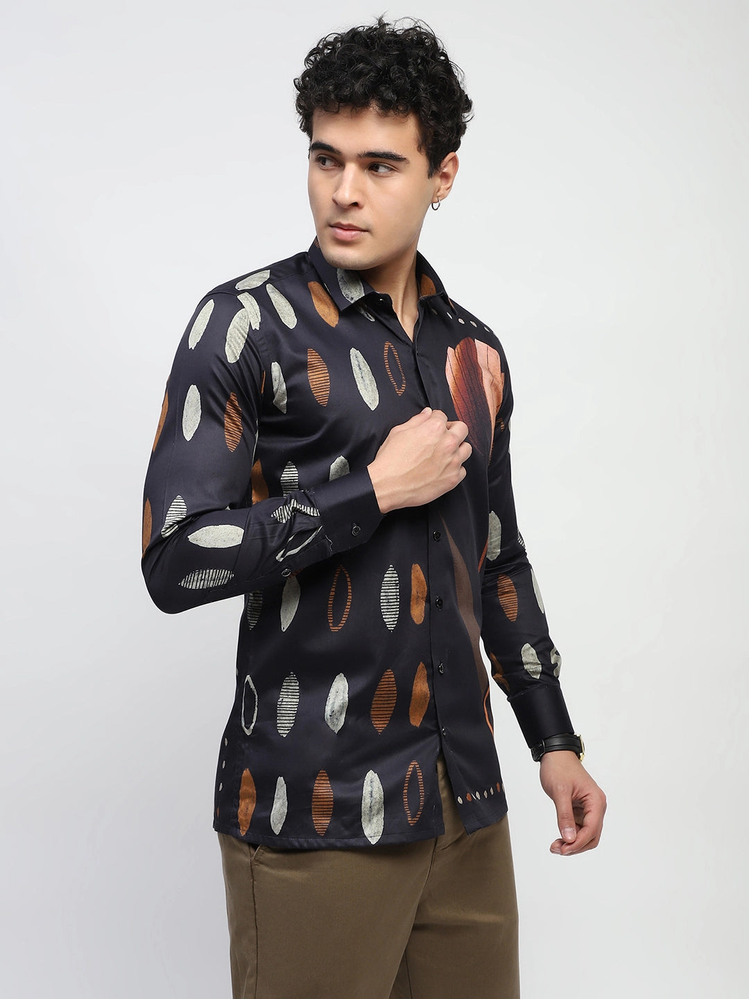Abstract Print Cotton Shirt - Global Republic